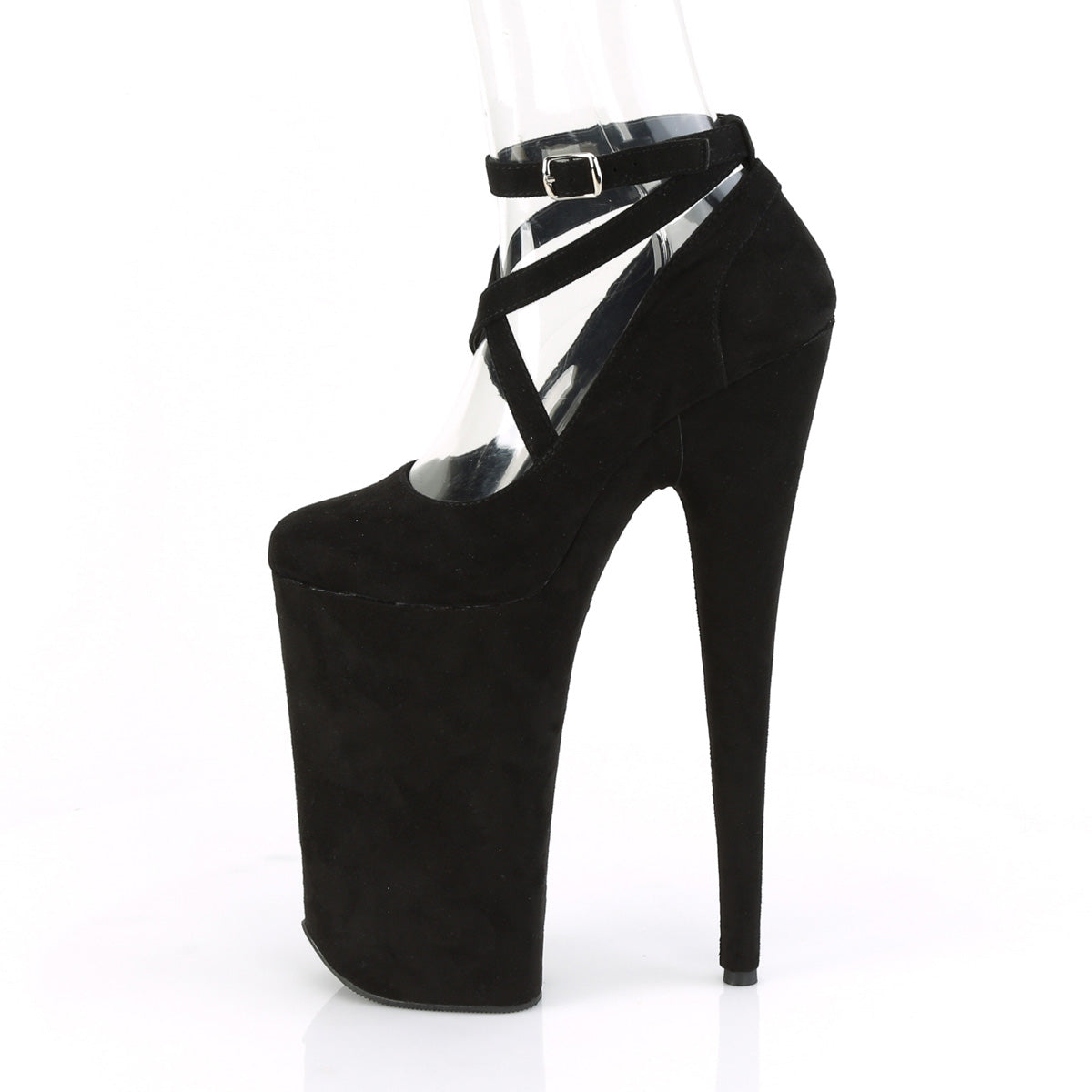 BEYOND-087FS Pleaser Black Faux Suede Sexy Platform Shoes (Pole Dancing Heels)