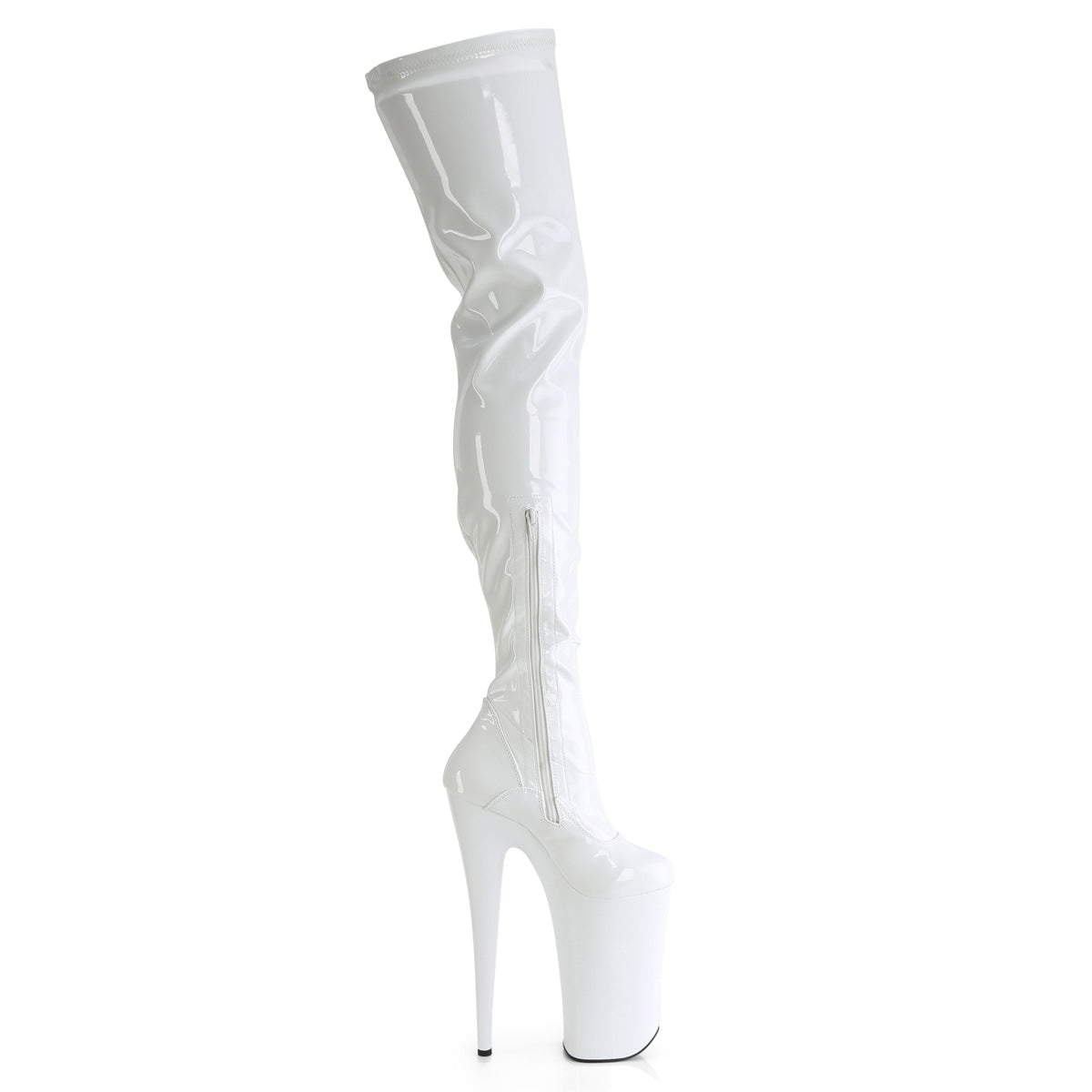 beyond 4000 pleaser stripper shoes wht str pat wht