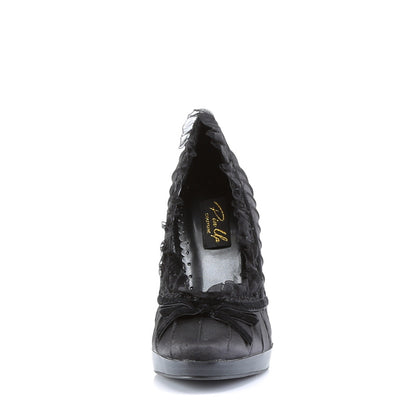 BLISS-38 Retro Glamour Pin Up Couture Platforms Blk Satin