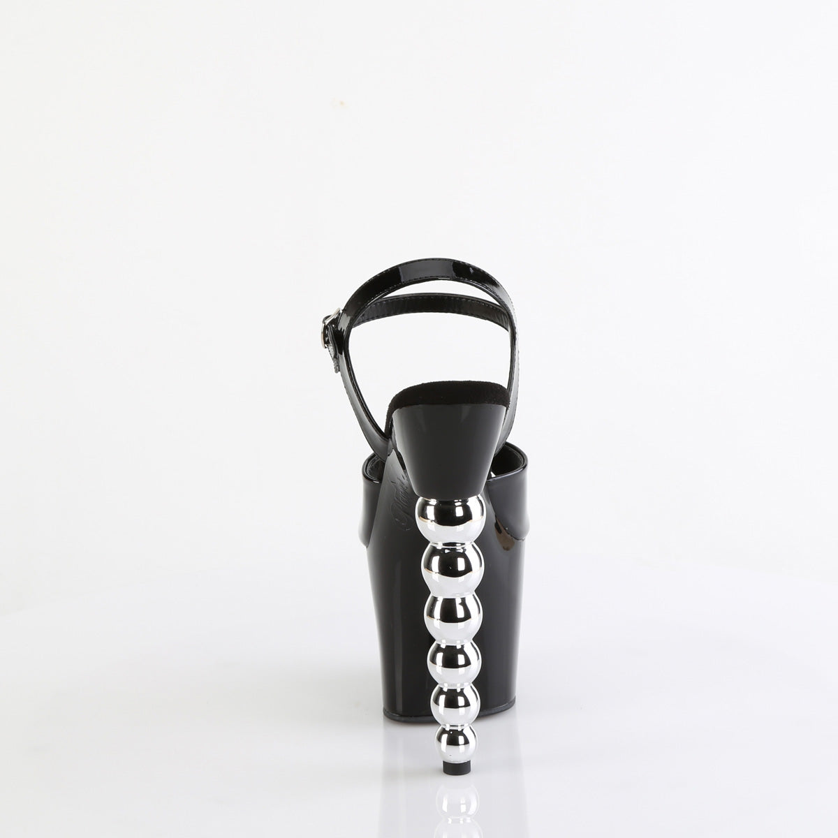 BLISS-709 Pleaser Black Patent-Silver Chrome Platform Shoes [Exotic Dance Shoes]