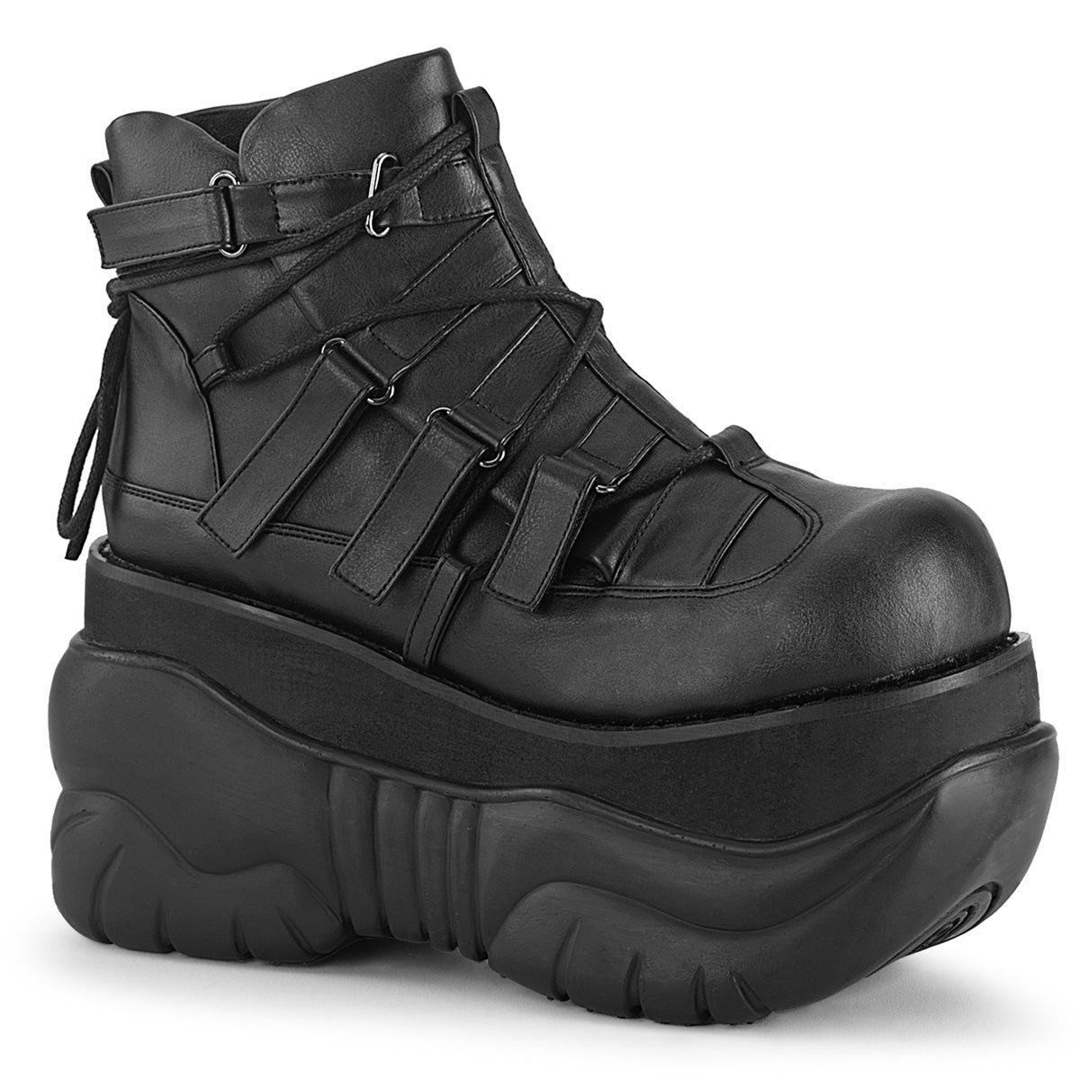 BOXER-13 Alternative Footwear Demonia Unisex Platform Shoes & Boots Blk Vegan Leather