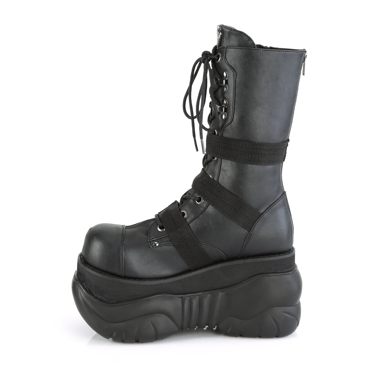 BOXER-230 Demonia Black Vegan Leather Unisex Platform Shoes & Boots [Demonia Cult Alternative Footwear]