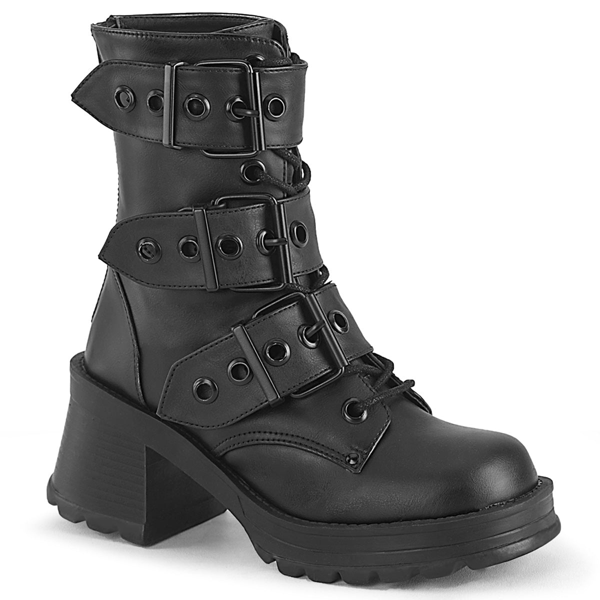 BRATTY-118 Alternative Footwear Demonia Women's Ankle Boots Blk Vegan Leather
