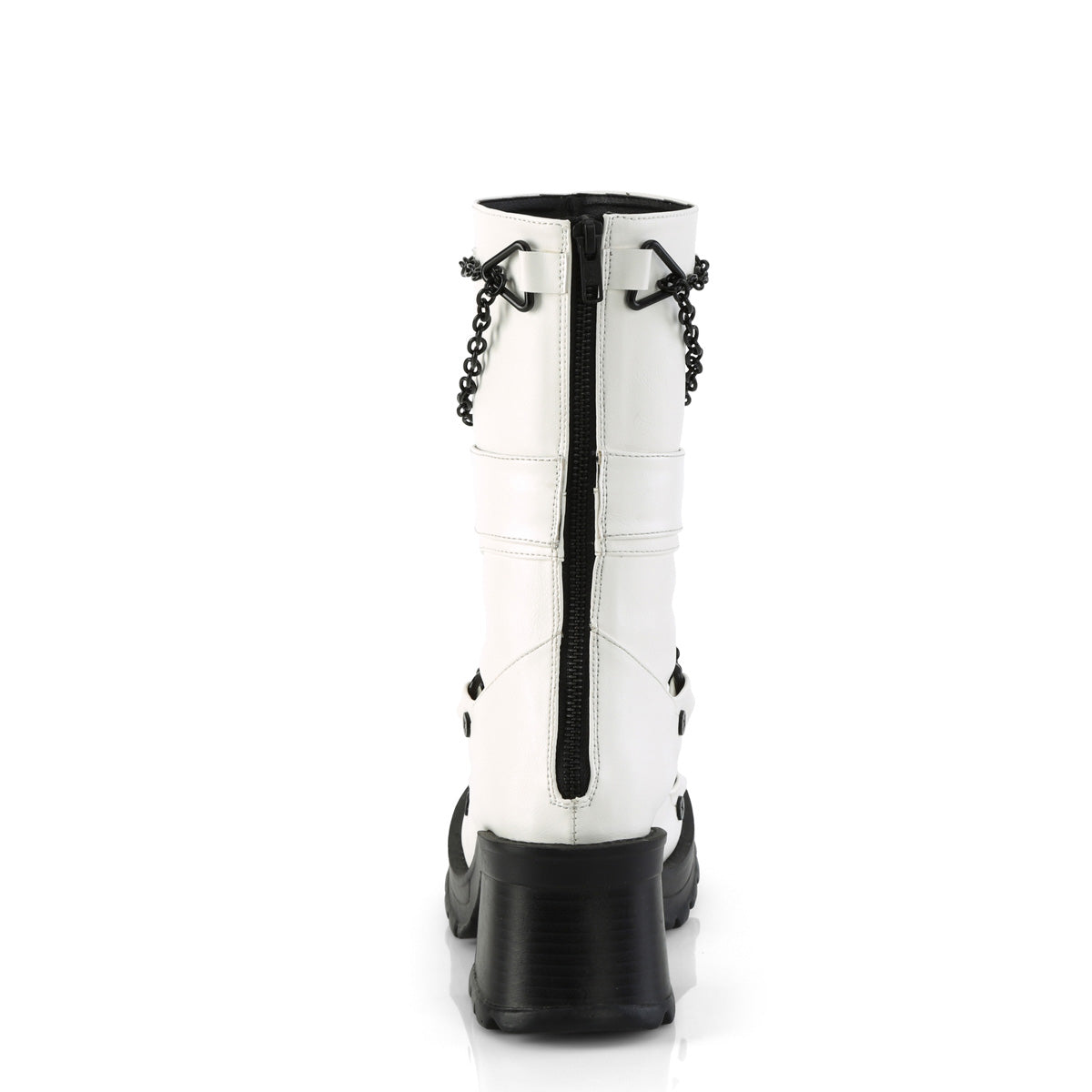 BRATTY-120 Demonia White Vegan Leather Women's Mid-Calf & Knee High Boots [Alternative Footwear]