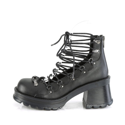 BRATTY-32 DemoniaCult Black Vegan Leather Sexy Women's Heels & Platform Shoes (Alternative Footwear)