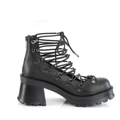 BRATTY-32 DemoniaCult Black Vegan Leather Sexy Women's Heels & Platform Shoes (Alternative Footwear)