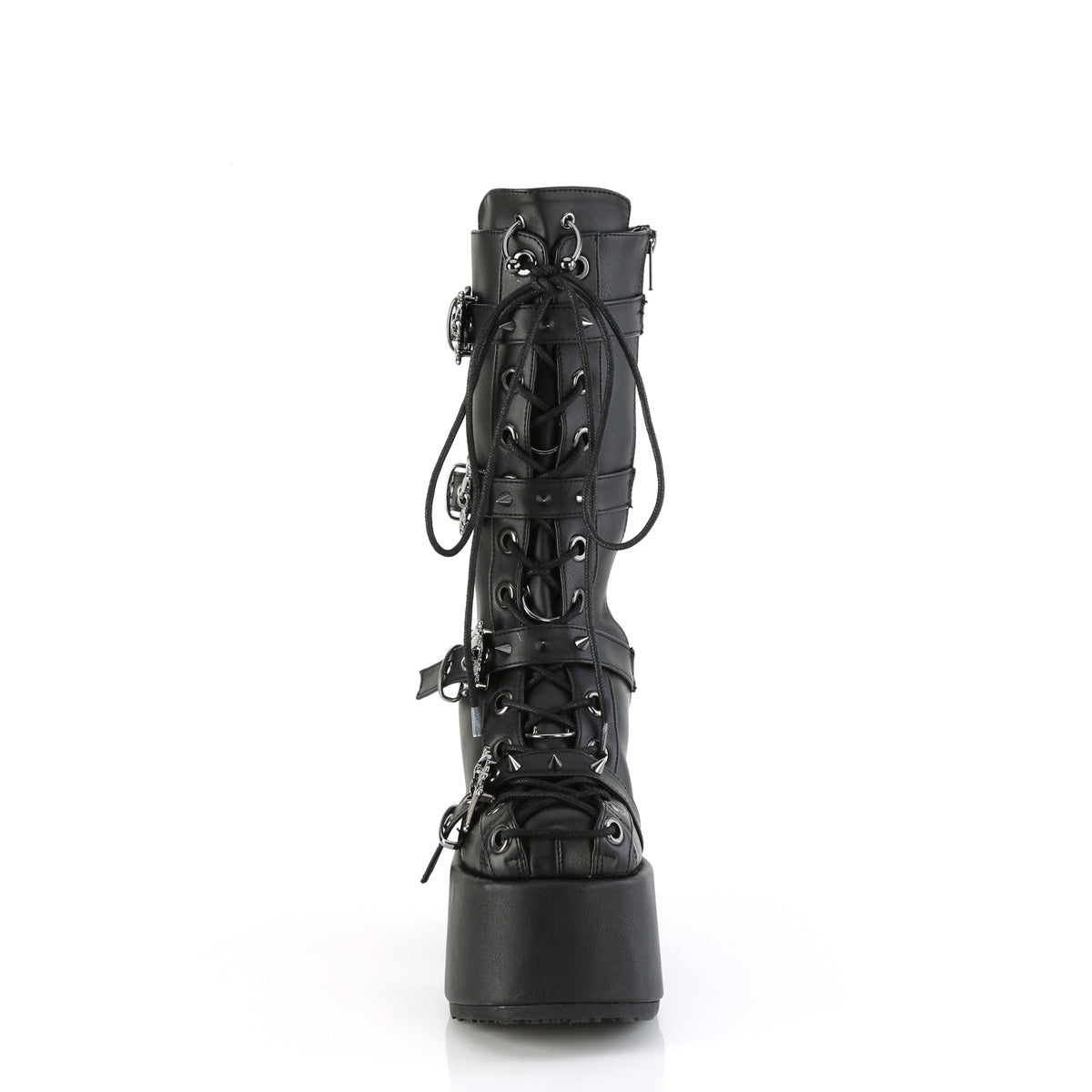 CAMEL-115 Demonia Black Vegan Leather Women's Mid-Calf & Knee High Boots [Demonia Cult Alternative Footwear]