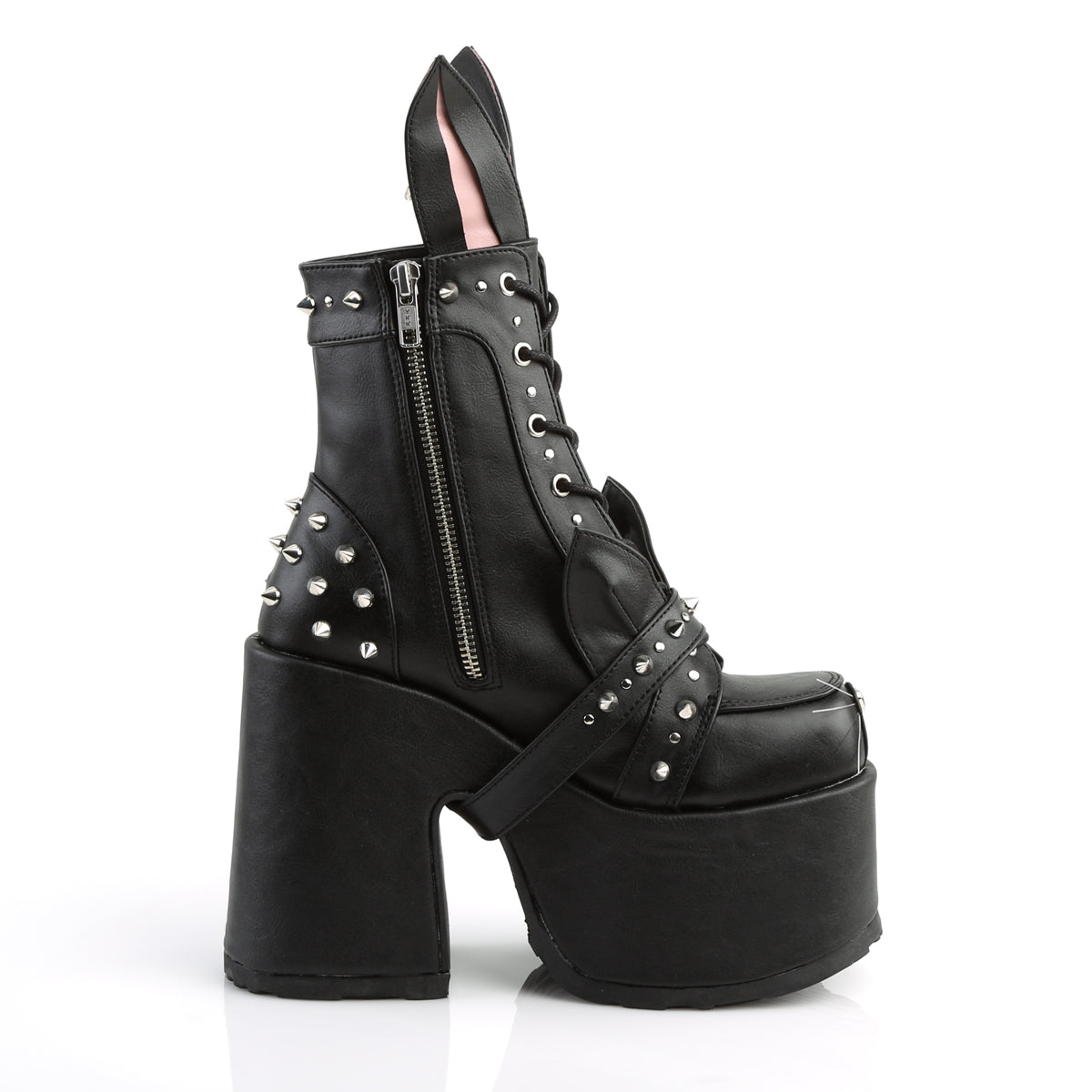 CAMEL-202 Demonia Black Vegan Leather Women's Ankle Boots [Demonia Cult Alternative Footwear]