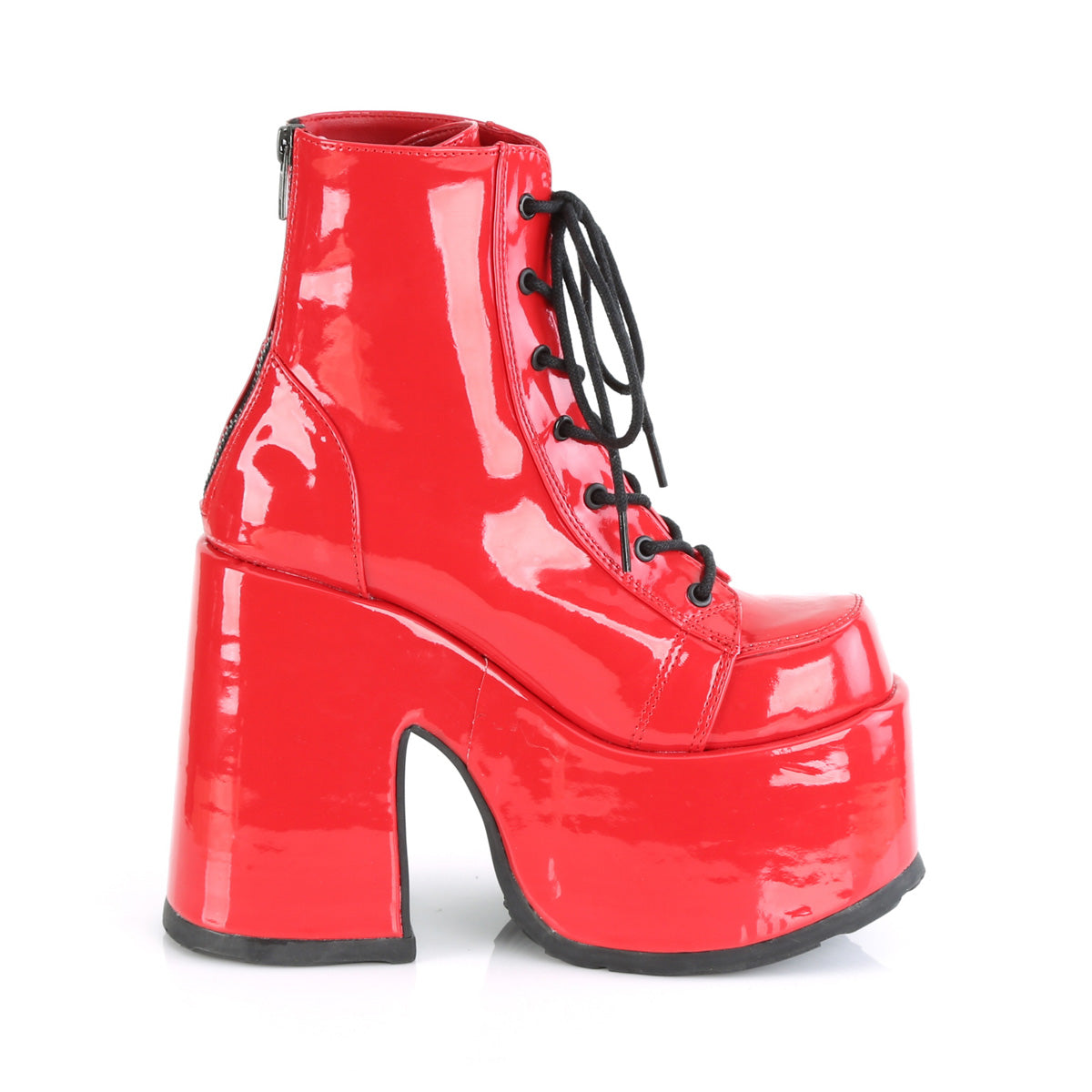 CAMEL-203 Demonia Red Patentent Women's Ankle Boots [Demonia Cult Alternative Footwear]