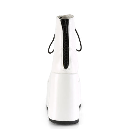 CAMEL-203 DemoniaCult White Vegan Leather Sexy Women's Ankle Boots (Alternative Footwear)