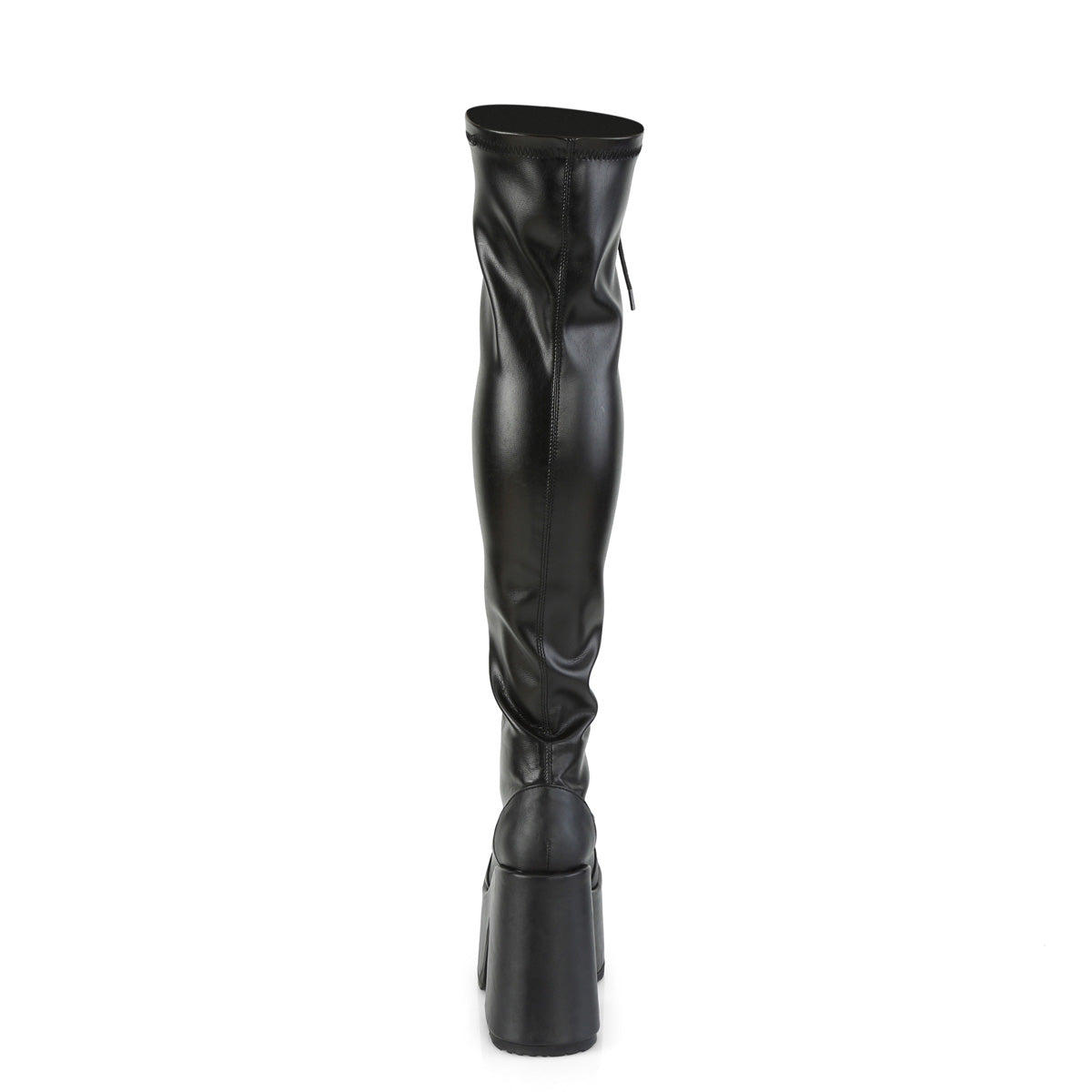 CAMEL-300 Demonia Black Stretch Vegan Leather Women's Over-the-Knee Boots [Demonia Cult Alternative Footwear]