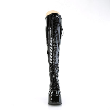 camel 300 alternative footwear Demonia Gothic womens over the knee boots blk str vegan leather