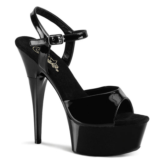 CAPTIVA-609 Strippers Heels Pleaser Platforms (Exotic Dancing) Blk Pat/Blk