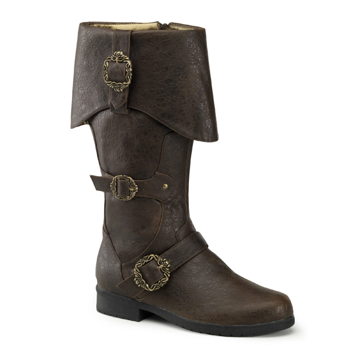 CARRIBEAN-299 Fancy Dress Costume Funtasma Men's Boots Brown Distressed Pu