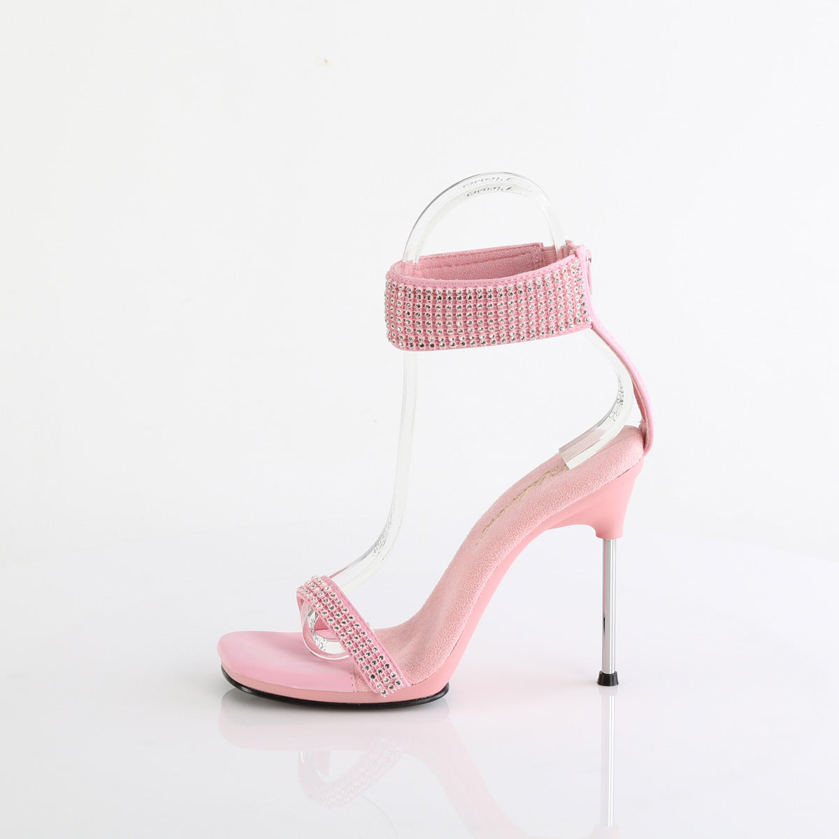 CHIC-40 Fabulicious B Pink Faux Leather-Rhinestones/B Pink Shoes [Sexy Shoes]