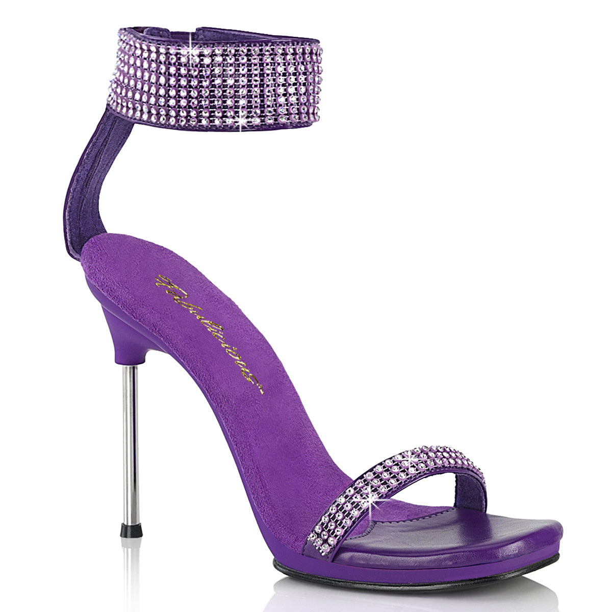 CHIC-40 Fabulicious Purple Faux Leather-Rhinestones/Purple Shoes [Sexy Shoes]