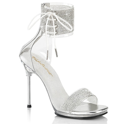 CHIC-47 Fabulicious 4 1/2" Chic Clear/Silver Sexy Shoes (High Heels)