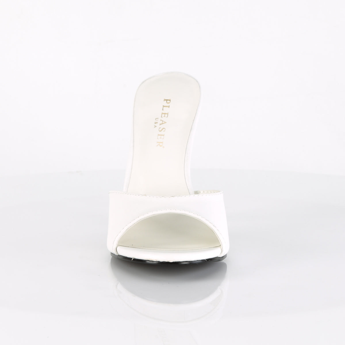 CLASSIQUE-01 Pleaser White Kid Pu Single Sole Shoes [Fetish Shoes]