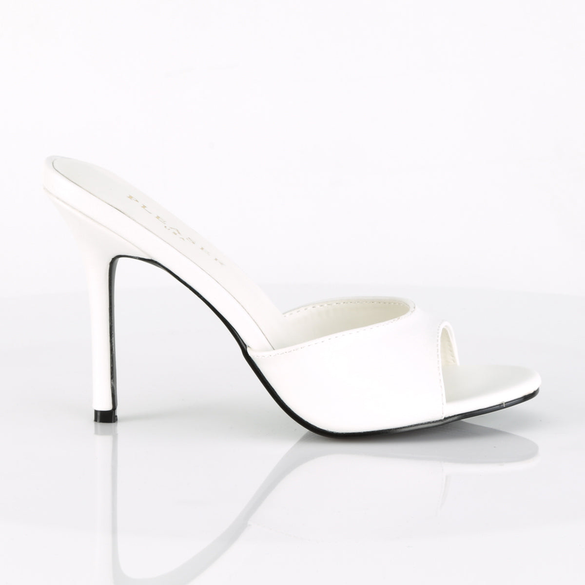 CLASSIQUE-01 Pleaser White Kid Pu Single Sole Shoes [Fetish Shoes]