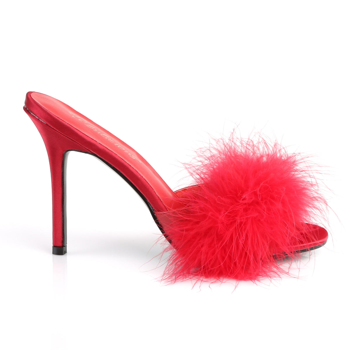 CLASSIQUE-01F Fabulicious Red Pu-Fur Shoes [Sexy Shoes]