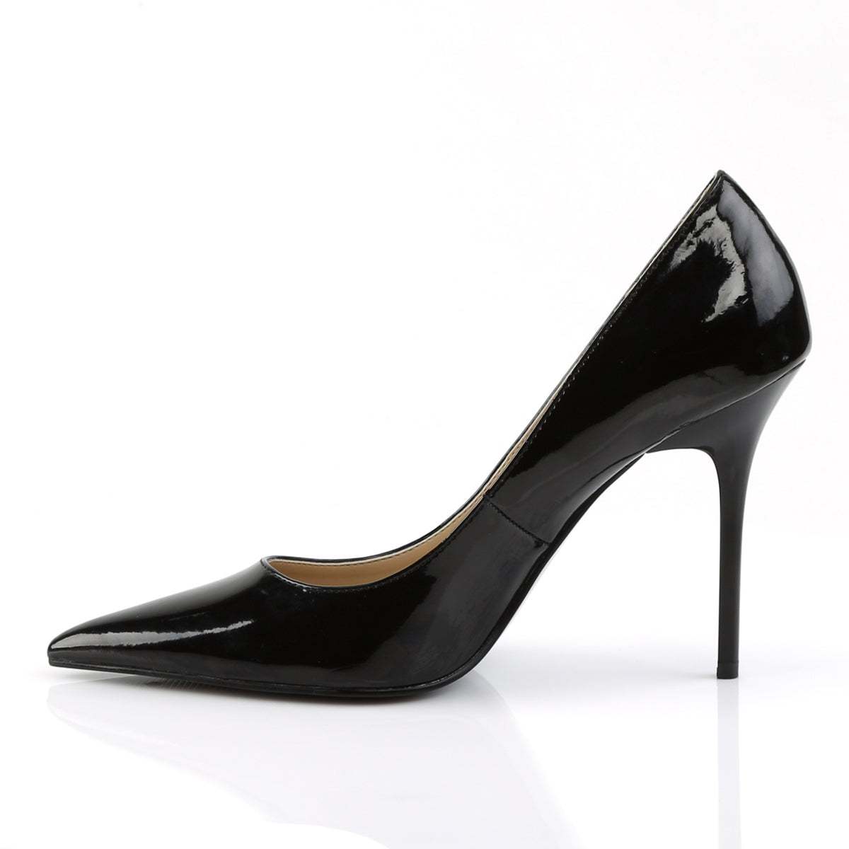 CLASSIQUE-20 Pleaser Black Patent Single Sole Shoes [Fetish Shoes]