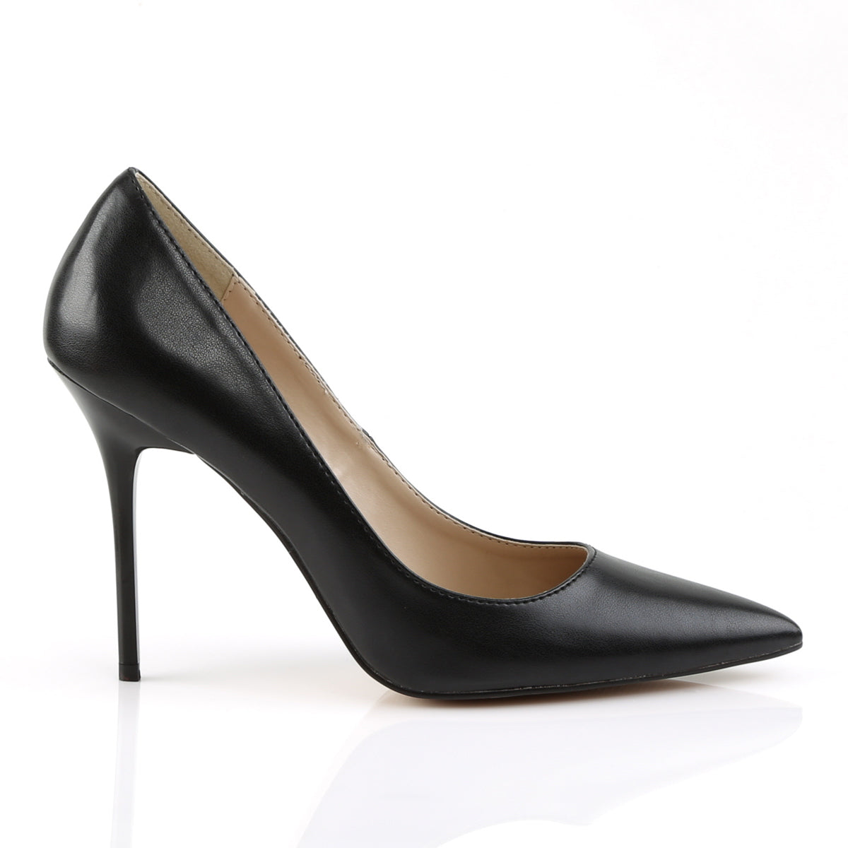 CLASSIQUE-20 Pleaser Black Kid Pu Single Sole Shoes [Fetish Shoes]