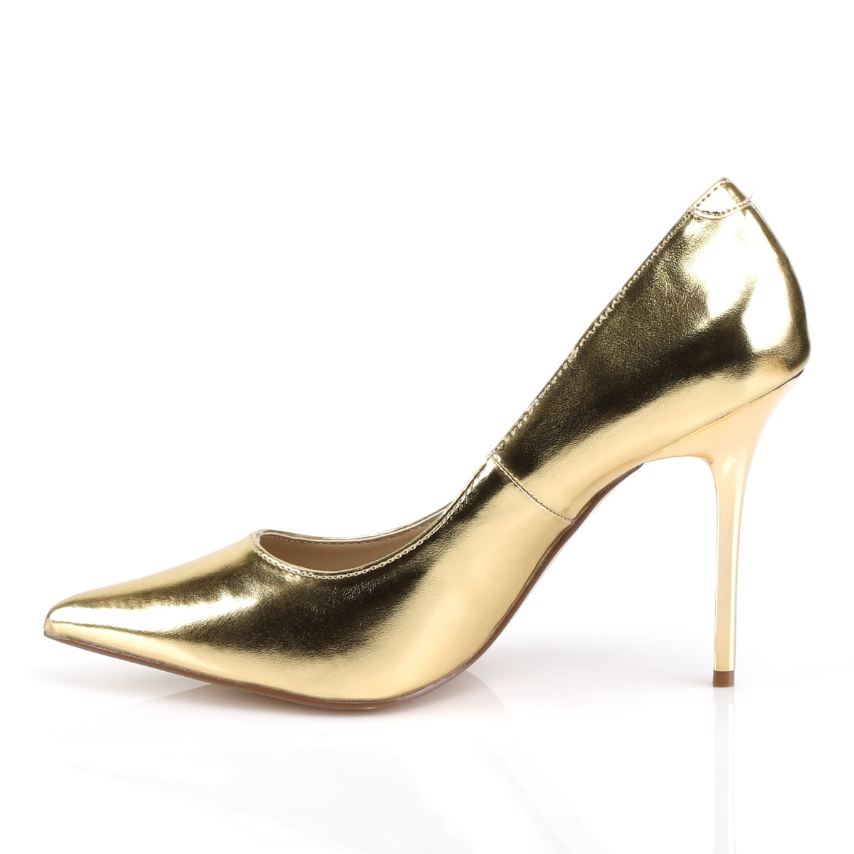 CLASSIQUE-20 Pleaser Gold Met Pu Single Sole Shoes [Fetish Shoes]