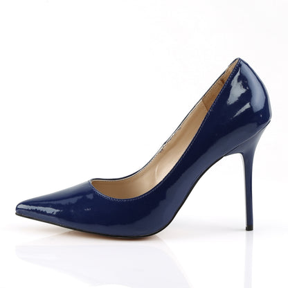 CLASSIQUE-20 Pleaser Navy Blue Sexy Single Sole Shoes (Fetish Footwear)