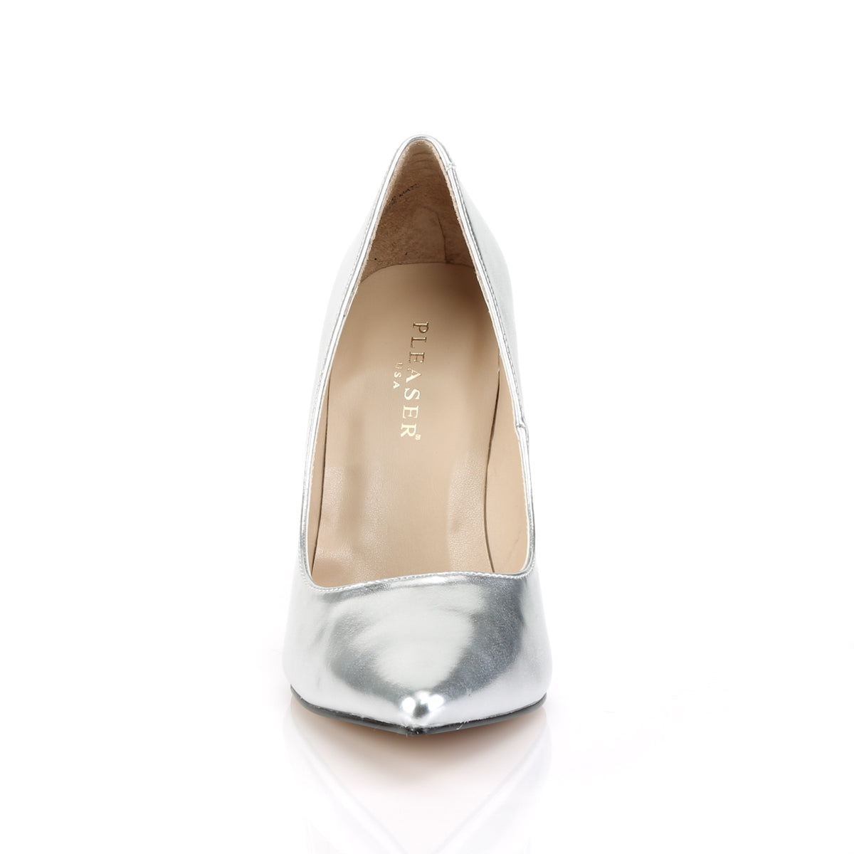 CLASSIQUE-20 Pleaser Silver Met Pu Single Sole Shoes [Fetish Shoes]