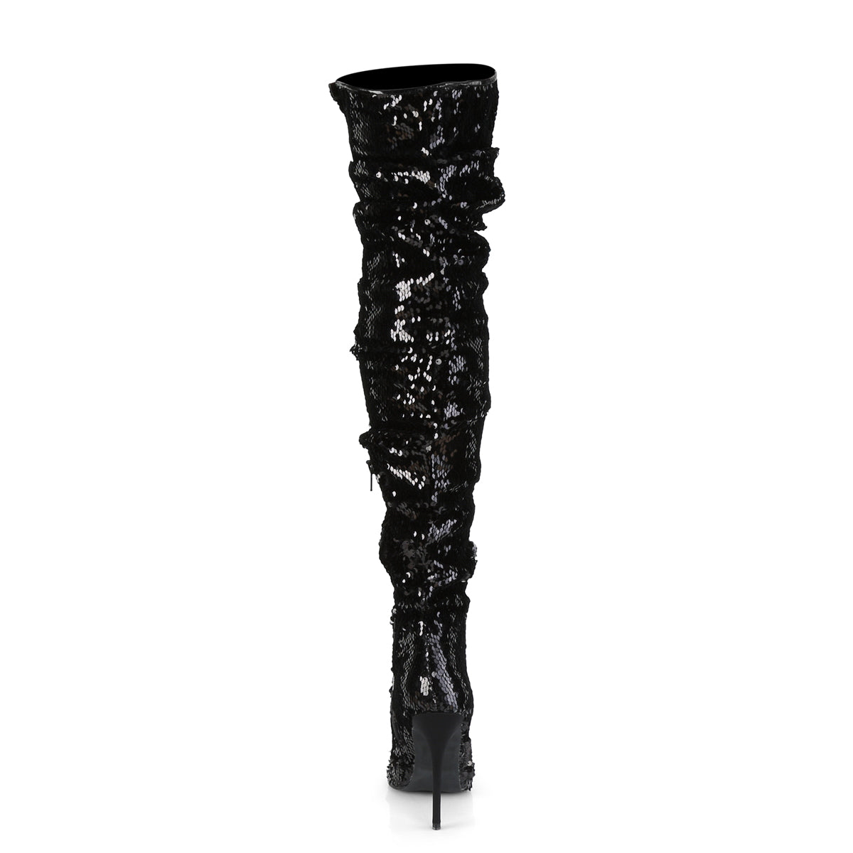 COURTLY-3011 Pleaser Black Sequins Single Sole Shoes [Kinky Boots]