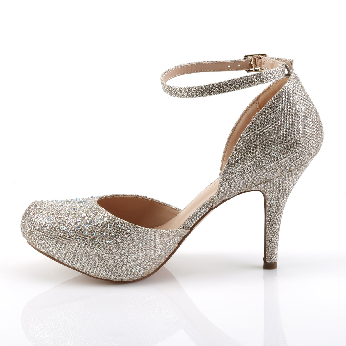 COVET-03 Fabulicious Nude Glitter Mesh Fabric Shoes [Sexy Shoes]