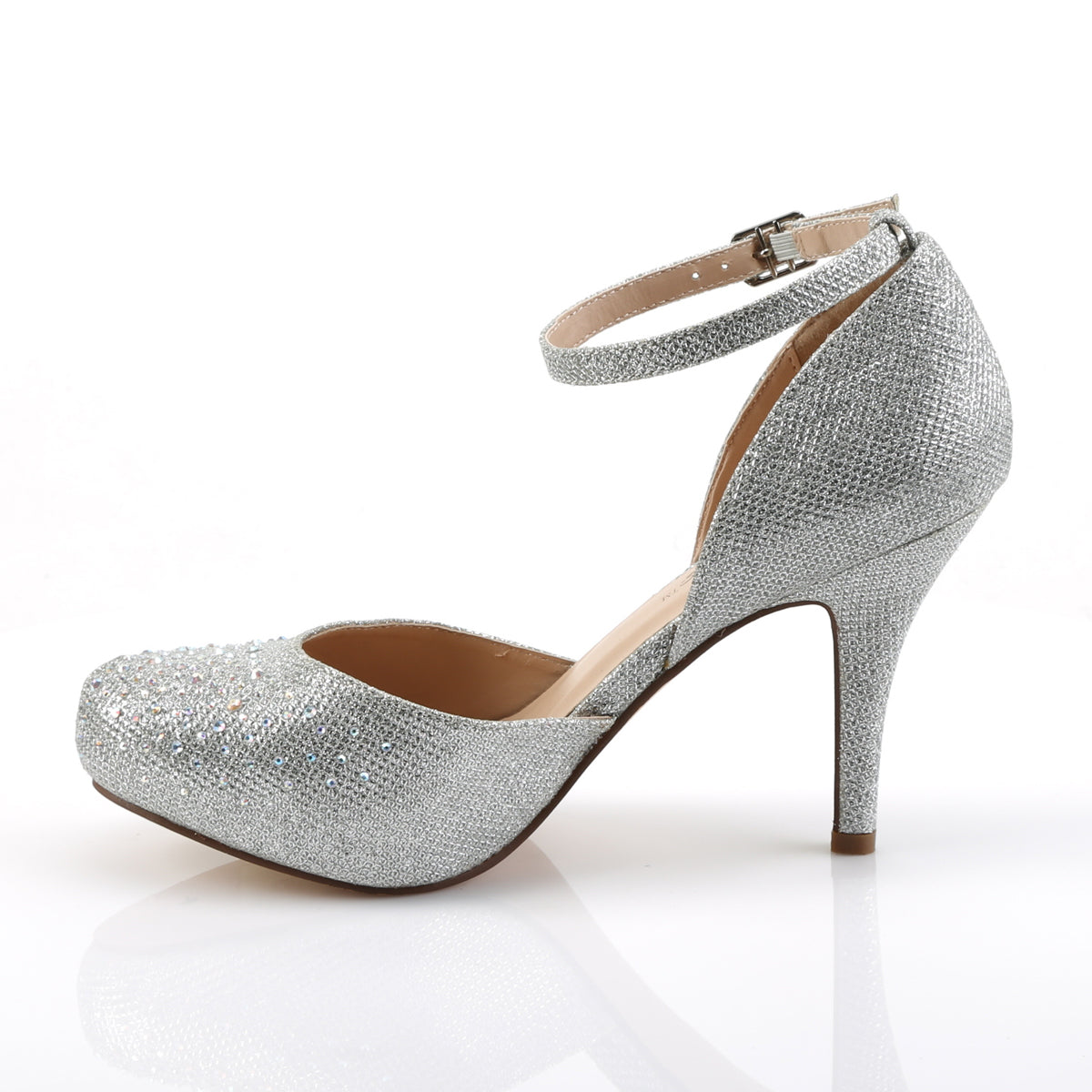 COVET-03 Fabulicious Silver Glitter Mesh Fabric Shoes [Sexy Shoes]
