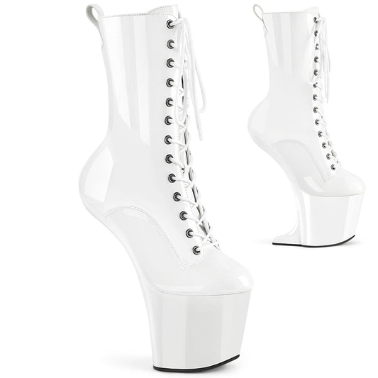 craze 1040 pleaser stripper shoes wht pat wht