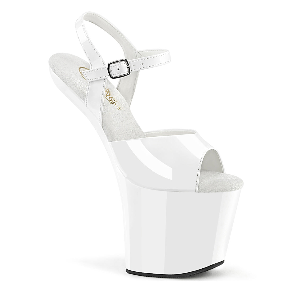 CRAZE-809 Strippers Heels Pleaser Platforms (Exotic Dancing) Wht Pat/Wht