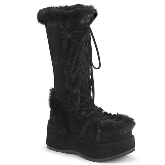 CUBBY-311 Alternative Footwear Demonia Women's Mid-Calf & Knee High Boots Blk Vegan Suede