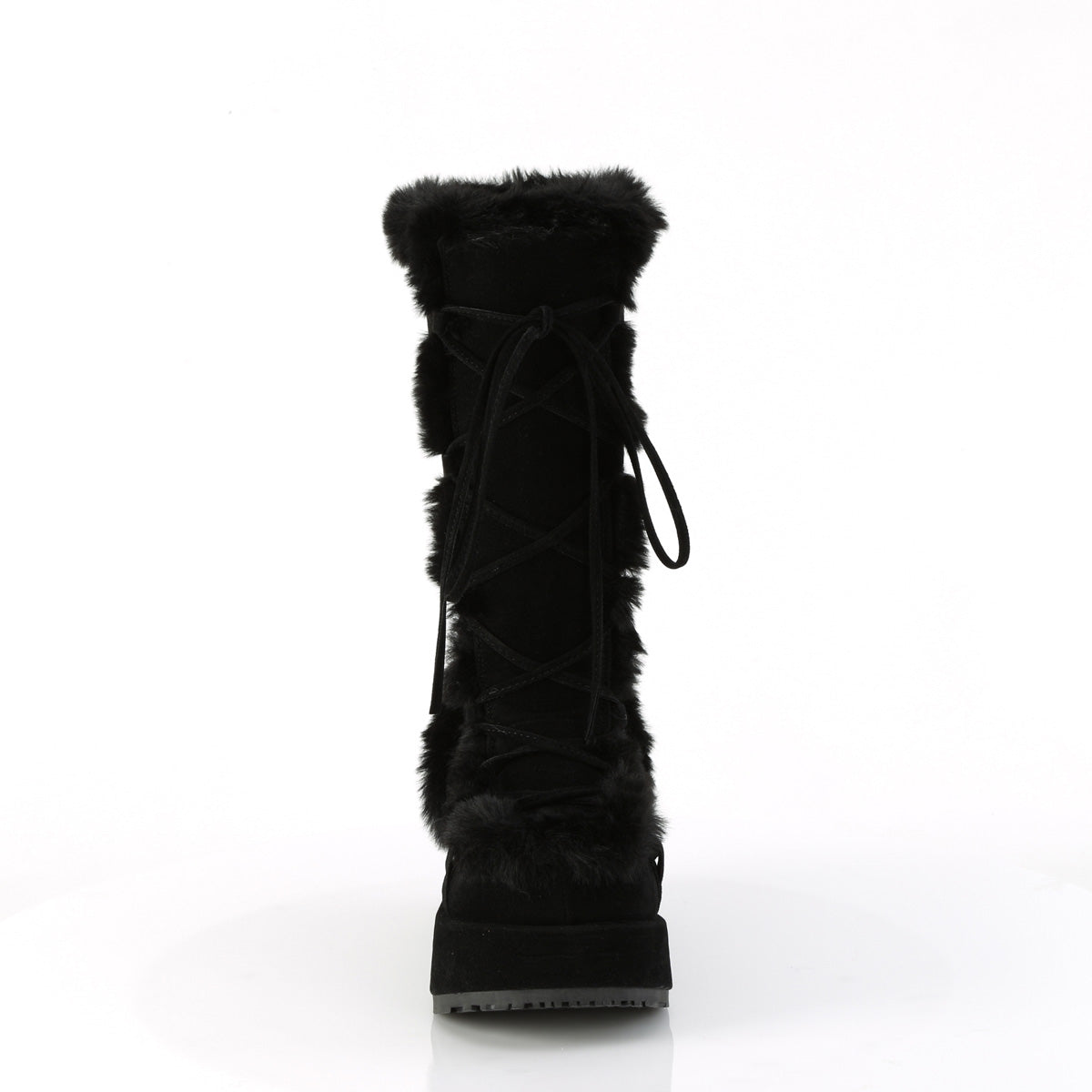 CUBBY-311 Demonia Black Vegan Suede Women's Mid-Calf & Knee High Boots [Demonia Cult Alternative Footwear]