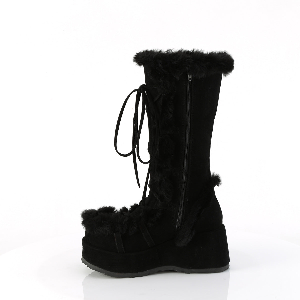 CUBBY-311 Demonia Black Vegan Suede Women's Mid-Calf & Knee High Boots [Demonia Cult Alternative Footwear]