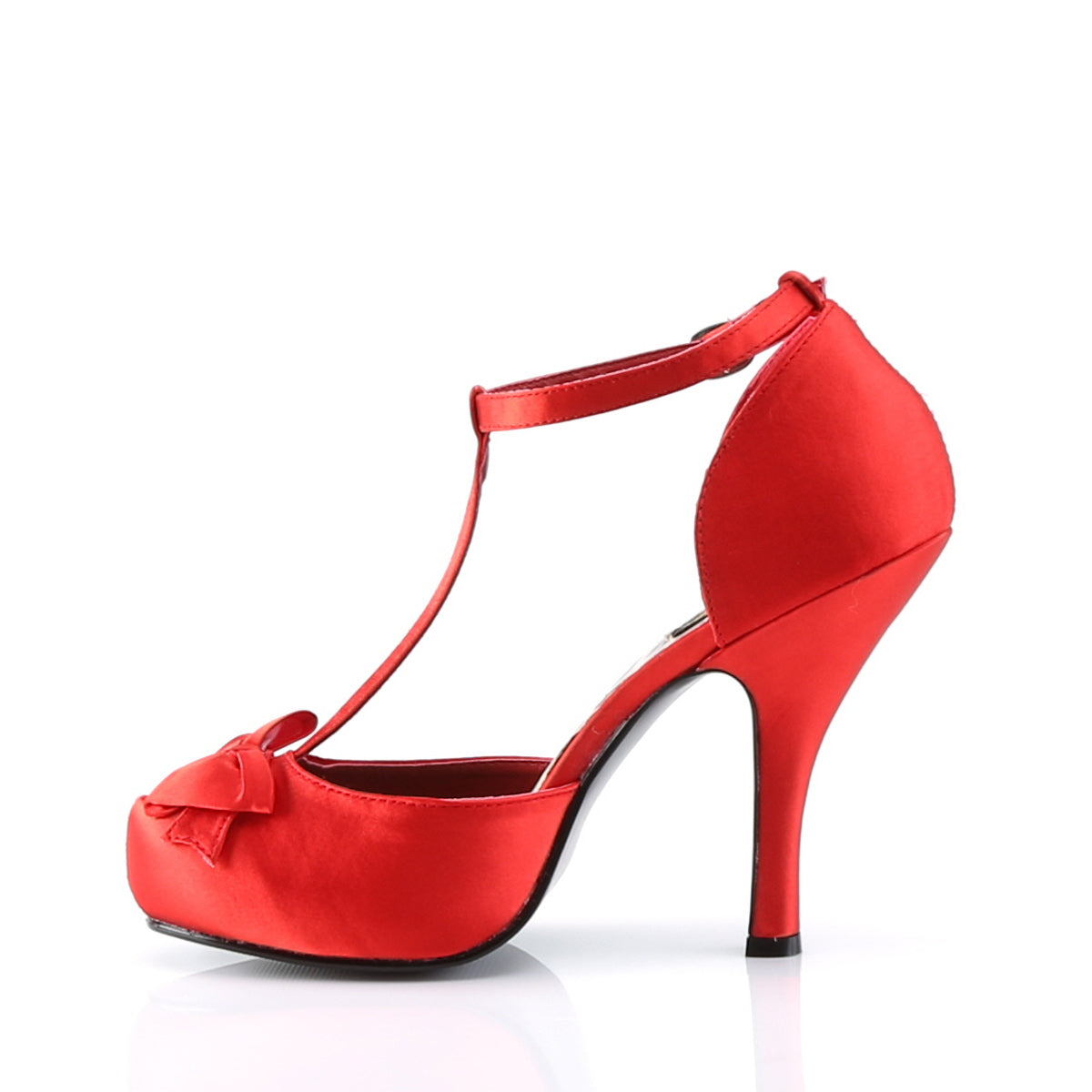 CUTIEPIE-12 Pin Up Couture Red Satin Platforms [Retro Glamour Shoes]