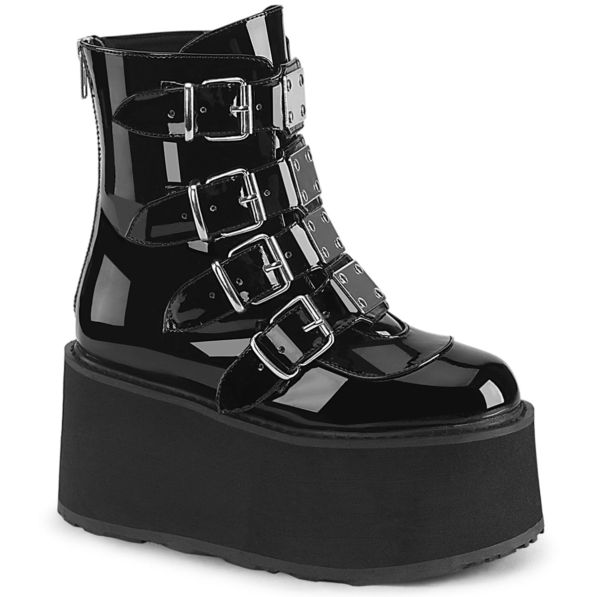 DAMNED-105 Alternative Footwear Demonia Women's Ankle Boots Blk Pat