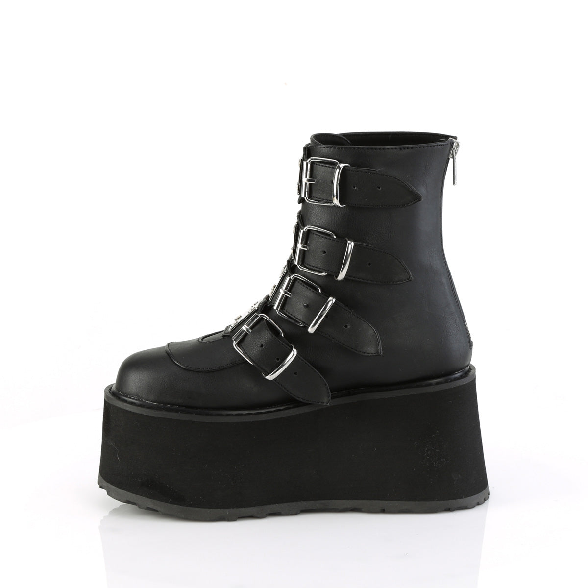 DAMNED-105 Demonia Black Vegan Leather Women's Ankle Boots [Demonia Cult Alternative Footwear]