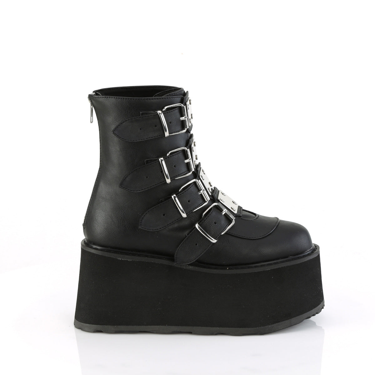 DAMNED-105 Demonia Black Vegan Leather Women's Ankle Boots [Demonia Cult Alternative Footwear]