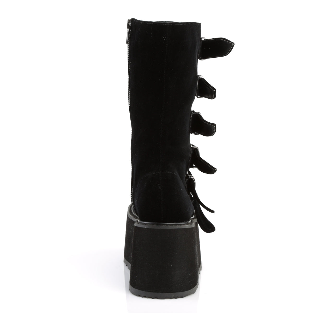 DAMNED-225 Demonia Black Velvet Women's Mid-Calf & Knee High Boots [Demonia Cult Alternative Footwear]