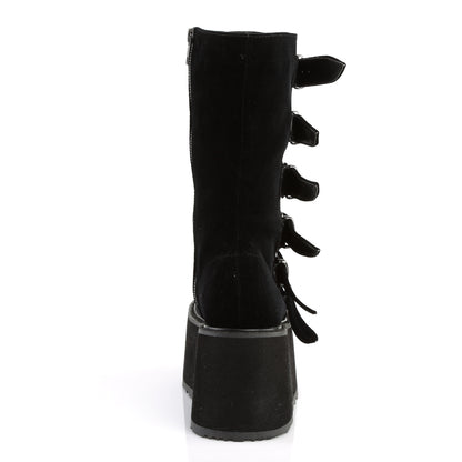damned 225 Alternative Chunky Boots demonia womens mid calf knee high boots blk vegan leather