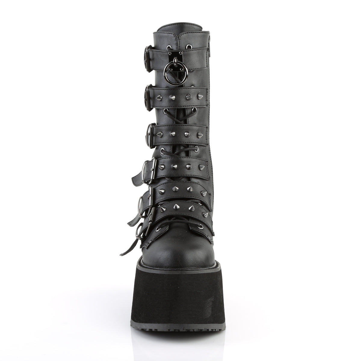 DAMNED-225 Demonia Black Vegan Leather Women's Mid-Calf & Knee High Boots [Demonia Cult Alternative Footwear]