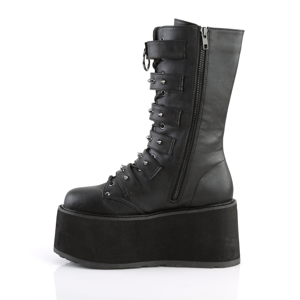 DAMNED-225 Demonia Black Vegan Leather Women's Mid-Calf & Knee High Boots [Demonia Cult Alternative Footwear]