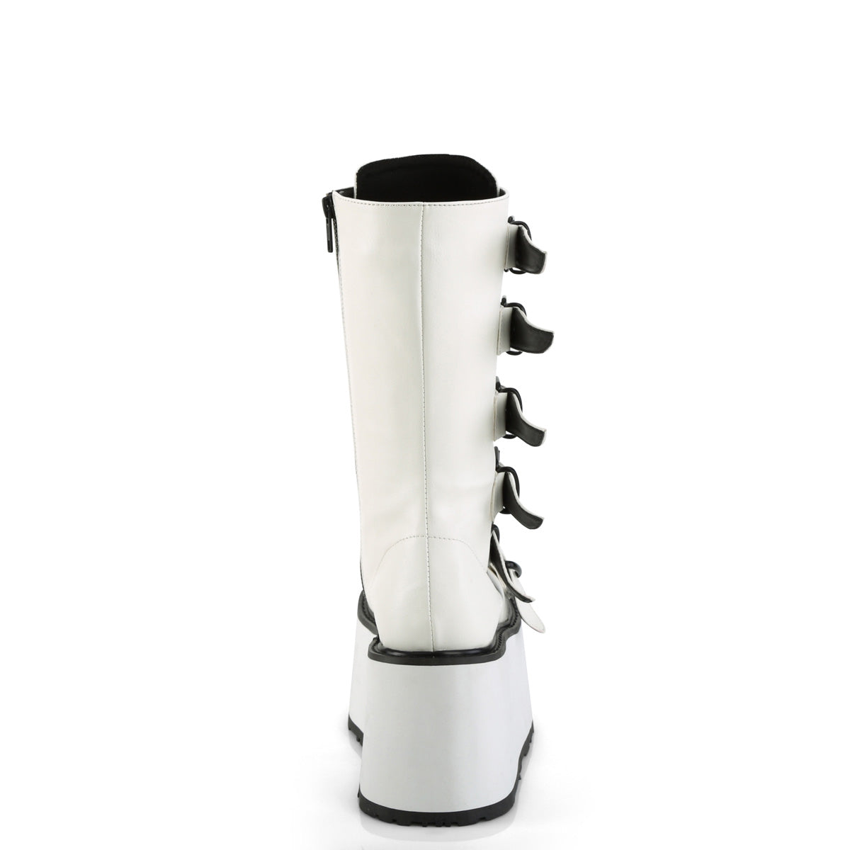 DAMNED-225 Demonia White Vegan Leather Women's Mid-Calf & Knee High Boots [Demonia Cult Alternative Footwear]