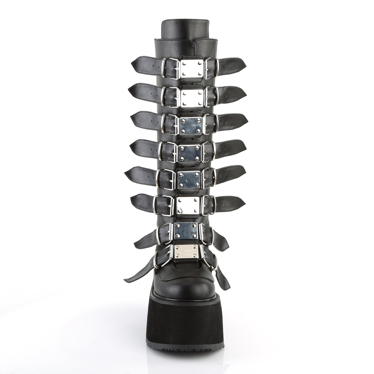 DAMNED-318 Demonia Black Vegan Leather Women's Mid-Calf & Knee High Boots [Demonia Cult Alternative Footwear]