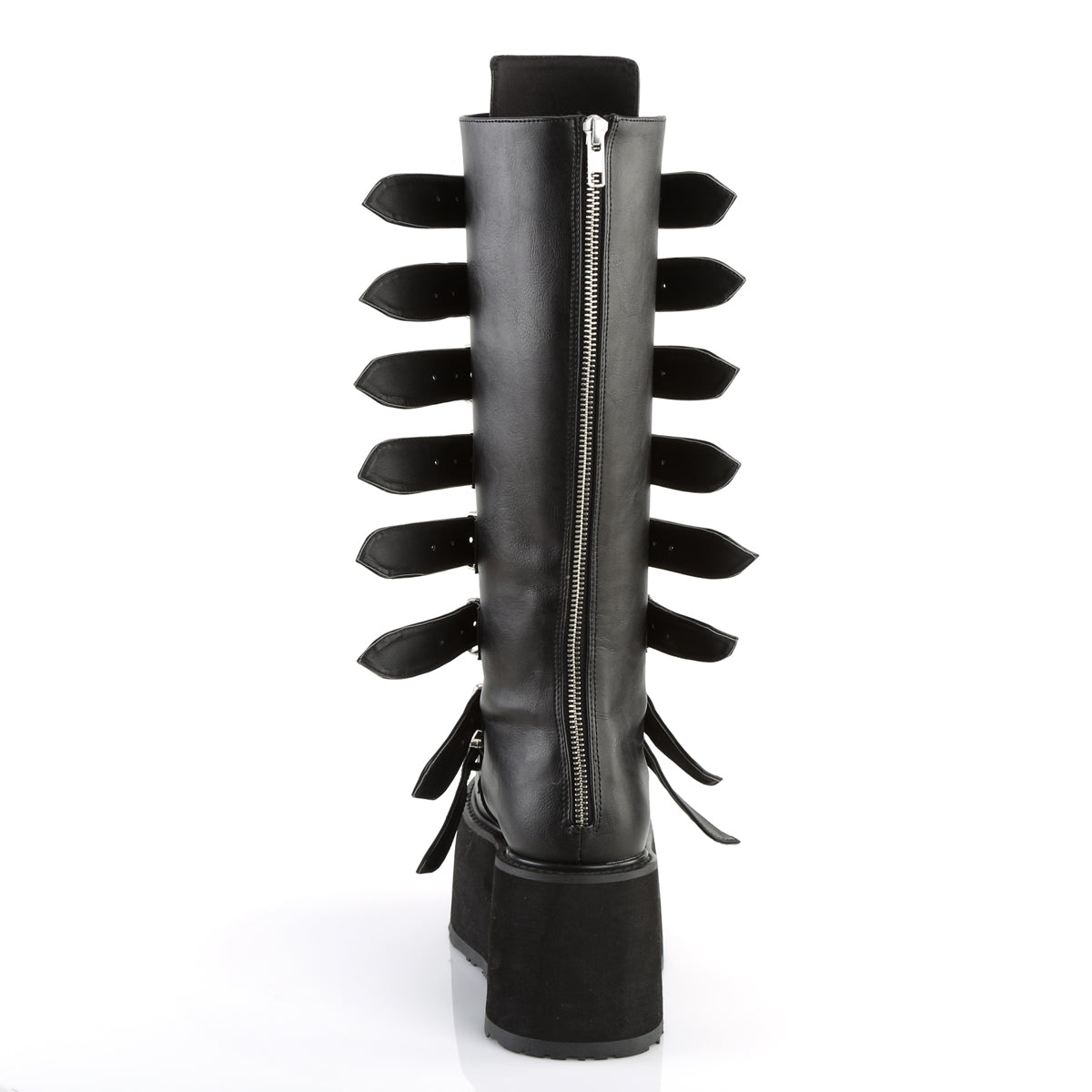 DAMNED-318 Demonia Black Vegan Leather Women's Mid-Calf & Knee High Boots [Demonia Cult Alternative Footwear]