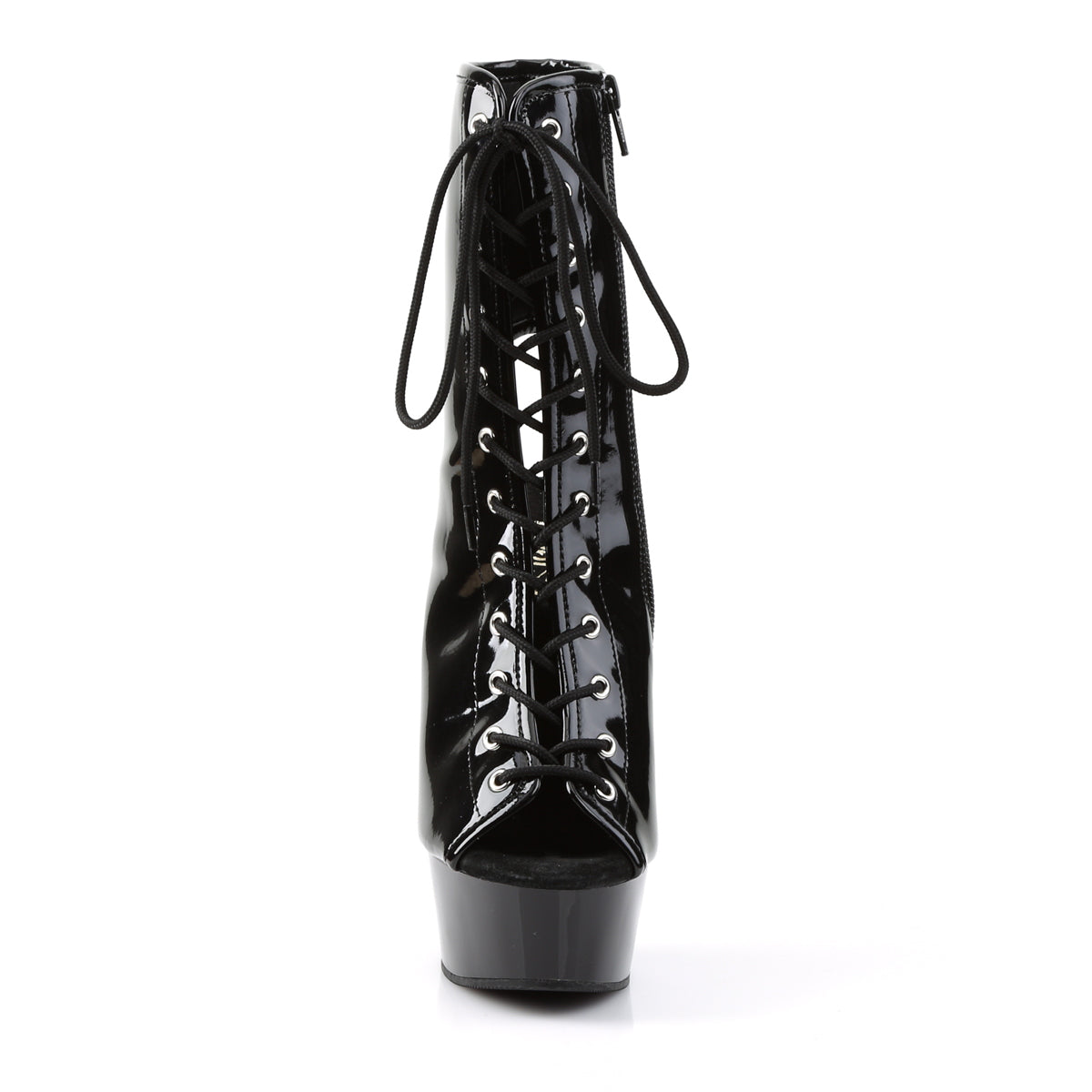 DELIGHT-1016 Pleaser Black Patent Platform Shoes [Sexy Ankle Boots]