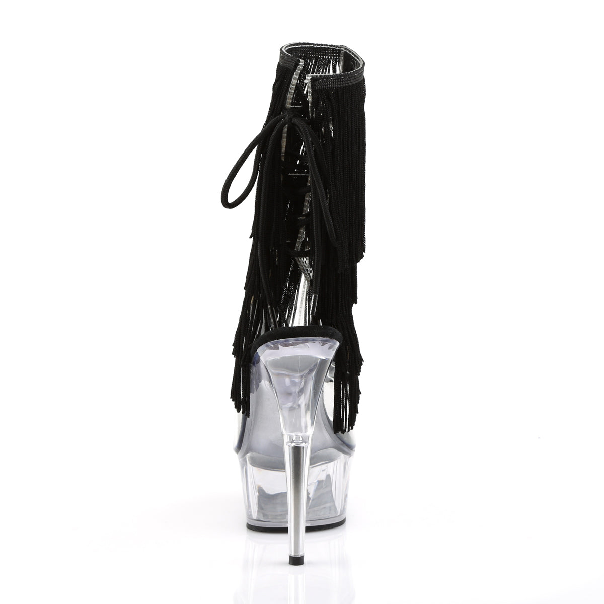 DELIGHT-1017TF Pleaser Clear-Black/Clear Platform Shoes [Sexy Ankle Boots]